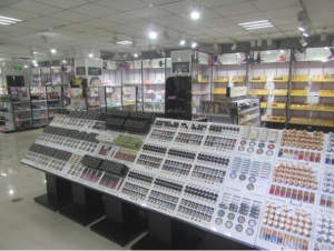 Cosmetic store with lipstick display