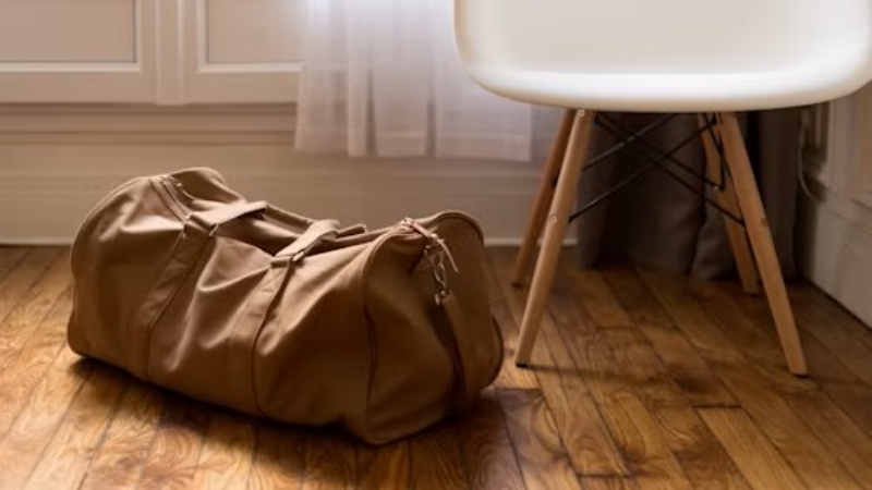 a brown travel bag