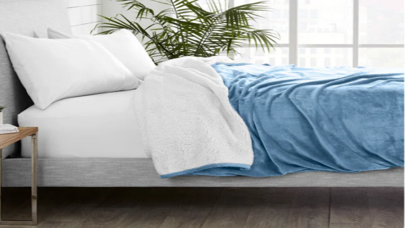 blue fleece blanket