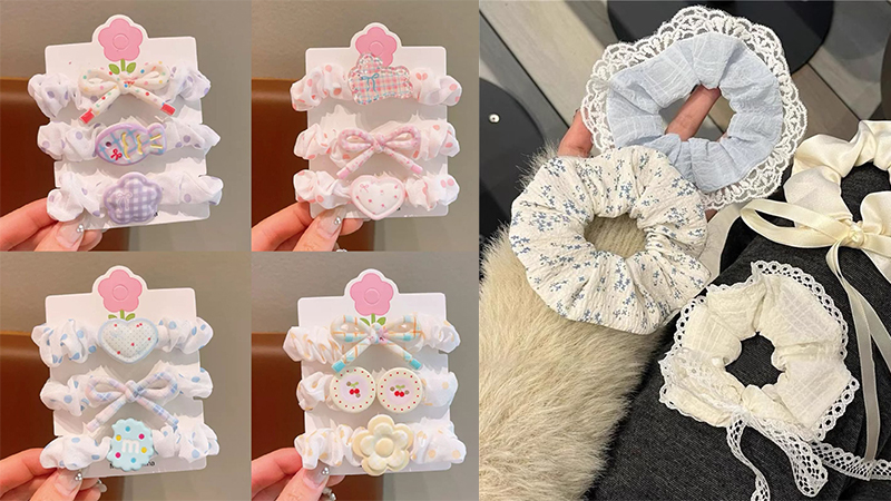 hair ties and cute hair clips