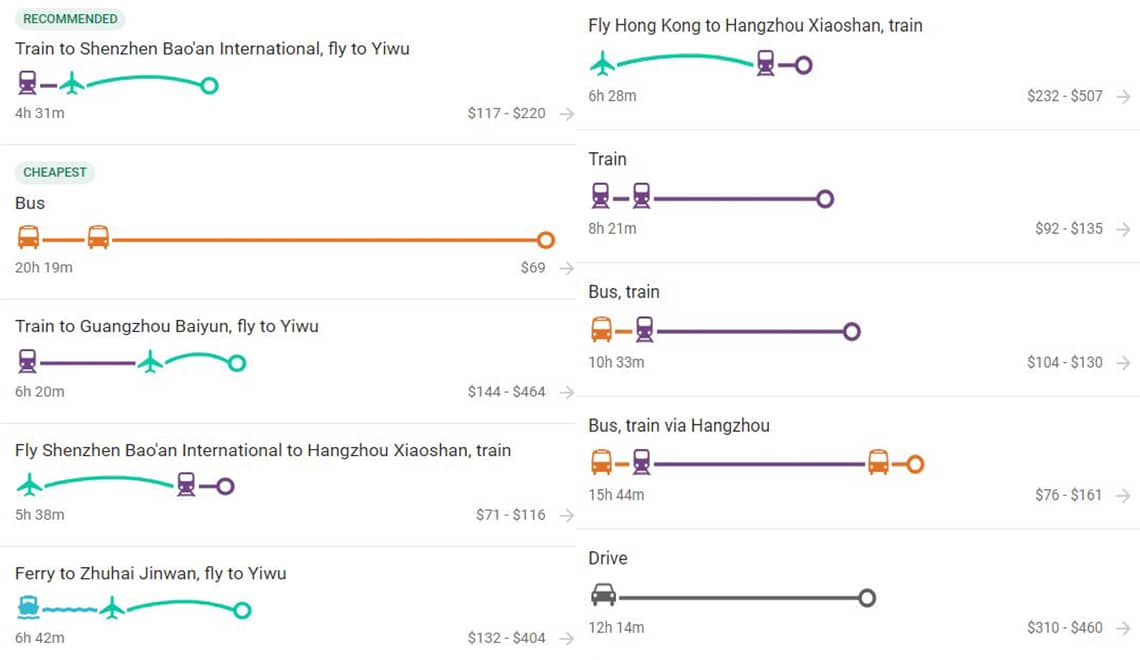 hk to yiwu